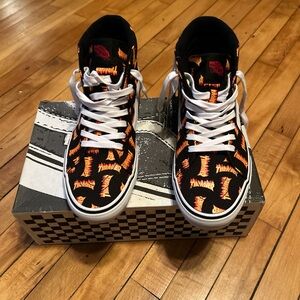 Vans High-Top Sneakers - Black and Orange